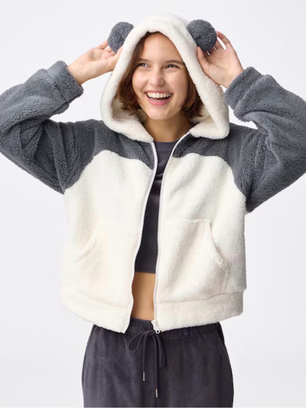 GU - Marshmallow Feel Full-Zip Hoodie | Panda
